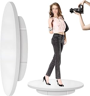 Motorized rotary display, 360 -degree electric rotary display display, 220 lb load, for photographic products, white.. DIAYTAR NIGERIA brings the market to your fingertips with affordable prices and swift delivery services.