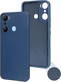 Flexible silicone rubber rear shell with matt finish and fabric interior lining with camera protection for Infinix Hot 20 Play (blue).. Enjoy a hassle-free shopping experience with DIAYTAR Nigeria, where products are categorized for your convenience and delivery is always on time.