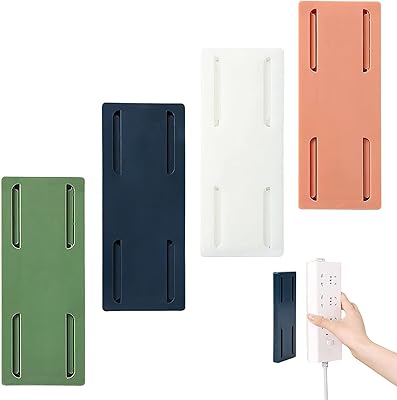 Support for 4-room self-adhesive wall socket, socket support without drilling for kitchen, home office, 10 x 4 cm (white, orange, green, blue).. Your trusted shopping companion, DIAYTAR NIGERIA delivers affordable solutions in just 5-8 days.