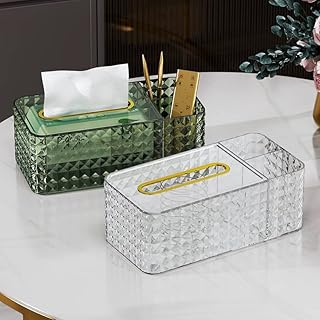 Rectangular Noliga acrylic rectangular tissue box cover, (24 cm x 12 cm x 3.5 "), car holder for car and office (transparent).. Your everyday shopping destination, DIAYTAR NIGERIA offers unbeatable value with quick delivery times.