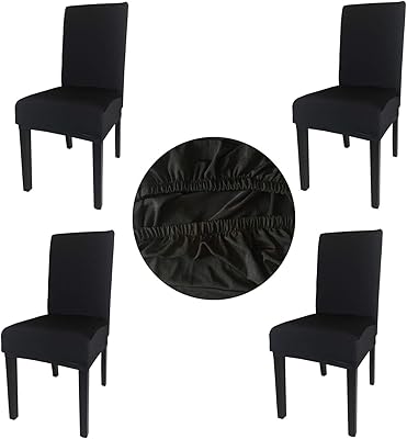 Dining chair covers in elastic elastane washable Gold Fortune, set of 4.. DIAYTAR NIGERIA: Where countless products meet affordable prices and reliable nationwide shipping.