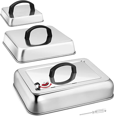 Set of 3 pieces of rectangular plastic Robust Leorio plastic with adjustable stainless steel openings, 9.3 "and 6.2" sizes to grill outdoors and indoors.. DIAYTAR NIGERIA: Making quality products accessible to all Nigerians at affordable prices.