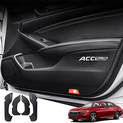 Set of 4 anti-foot leather door stickers Great-Luck (carbon fiber) for Honda Accord (2018 2019 2020 2021 2022).. Great deals and fast delivery — the DIAYTAR Nigeria guarantee.