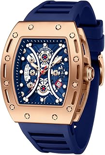 Luxury Tono Skeleton Watch for Men, Waterproof, Adjustable silicone bracelet, Steampunk chronograph, calendar, date, bright and cool business watch, large square dial.. DIAYTAR NIGERIA bridges the gap between desire and affordability with nationwide delivery in under 8 days.