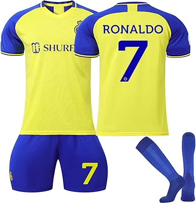 Ronaldo 7 children's football jersey set, jersey football jersey t-shirt for boys aged 3 to 16 (7.24 (9-10 years))).. Discover endless possibilities with DIAYTAR NIGERIA's comprehensive catalog and reliable delivery service.