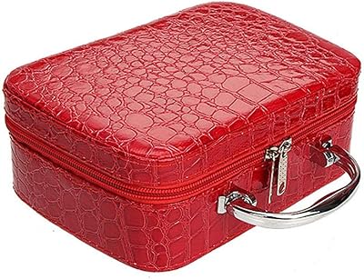 SAWQF Makeup Kit for beauty women, cosmetics bag, travel organizer, beauty box, cosmetics, jewelry, toolbox, 2020 vacation gifts (color: red).. Get unbeatable value on every order with DIAYTAR Nigeria.