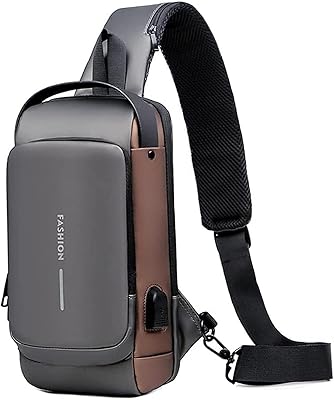 Shuffle bag, anti -theft backpack, backpacks relaxed with a strap, chest backpack with port of USB charger, waterproof, light, for hiking, cycling, travel, cycling, suitable for iPad 9.7 ''.. Shop without limits at DIAYTAR NIGERIA and receive your purchases at budget prices within the week.