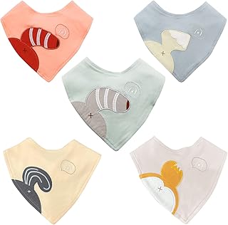 Package of 5 Bandana Bandana bibs, cotton bibs embroidered animals for babies for girls girls, Bandana bib with pimples.. No hidden costs, no long delays — just DIAYTAR Nigeria convenience.