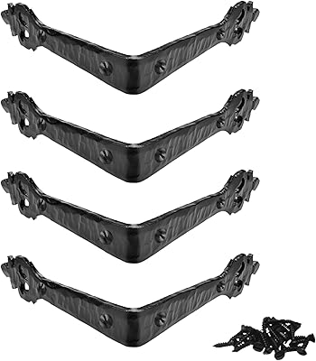 Lot of 4 3.5 -inch metal angle protections - black - corner hardware for wooden embellishments for wood decorative metal garnish The borderland rustic hardware tuscany series.. Order today, receive in days — DIAYTAR Nigeria makes it possible.