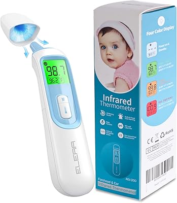 Baby atrial thermometer, Ilira infrared thermometer with automatic switching mode for ears and foreheads, measures 1 s, 4 -colored backlit screen with temperature indicator.. Find quality and variety without breaking the bank — only on DIAYTAR Nigeria.