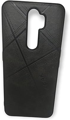 Rear shocker rubber shell with an outer layer in leather and flexible TPU for Oppo A5 2020 / Oppo A9 2020 (black).. Affordable online shopping is just a click away with DIAYTAR Nigeria.