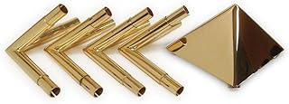 Set of 24 -carat plated gold -plated brass meditation pyramid connectors with 4 "summary stone - suitable for 1/2" copper electrodes (electrodes not supplied).. DIAYTAR NIGERIA: Where shopping meets satisfaction with affordable prices and prompt delivery services.