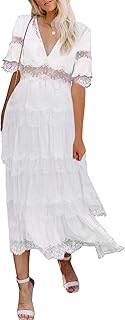 Long relaxed evening dress for women, V -neck, short sleeves, floral lace, for cocktail, wedding.. Browse, shop, and receive — DIAYTAR Nigeria keeps it simple.