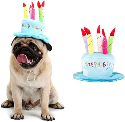 Happy birthday dog ​​hat party hat with cake and 5.. DIAYTAR NIGERIA: Bridging the gap between consumers and quality products with affordable nationwide shipping.