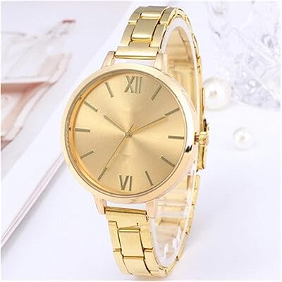 Men mode women classic watch alloy analog watch man luxury men men's quartz stainless steel watch (color: gold).. DIAYTAR NIGERIA promises affordability and variety with every purchase, delivered in 5-8 days.