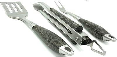 Set of robust barbecue tools Coolsin, 3 pieces, spatula, pliers and fork for truly thick stainless steel barbecue (gray).. DIAYTAR NIGERIA makes quality accessible with low prices and reliable 5-8 day nationwide delivery.