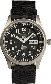 Men's watch 5 sports with automatic dial and nylon bracelet, SNZG15J1, black, 42 ​​mm, black, 42 ​​mm, dress.. Shop from thousands of products at DIAYTAR NIGERIA and enjoy budget-friendly nationwide delivery.