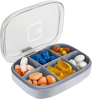 Organizer of travel pills with 6 -resistant humidity sections, small pills box for pockets and daily handbags, portable pill case for medicines and vitamins, white.. Shop smart with DIAYTAR NIGERIA, offering a vast product range delivered to your doorstep within a week.