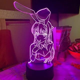 3D night light 16 colors with Senpai May Sakurajima Kawaii rabbit remote control.. Shop smarter, not harder with DIAYTAR NIGERIA - thousands of products at your fingertips with affordable delivery.