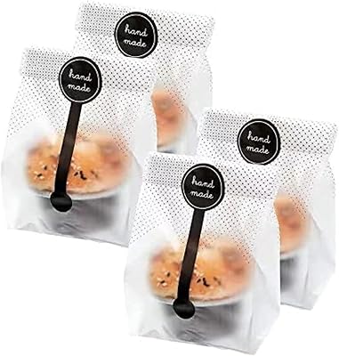 100 cookie packaging bags. Transparent plastic bags for cakes, chocolates, candies, snacks, good for pastry (labels included).. No stress, just speed — DIAYTAR Nigeria ships in days.