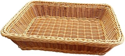 Rectangular rattan fruit basket, woven wicker storage containers for bathroom table, house decoration (size XL 40x30x8cm).. DIAYTAR NIGERIA: Bringing the marketplace to every Nigerian with affordable prices and quick delivery.