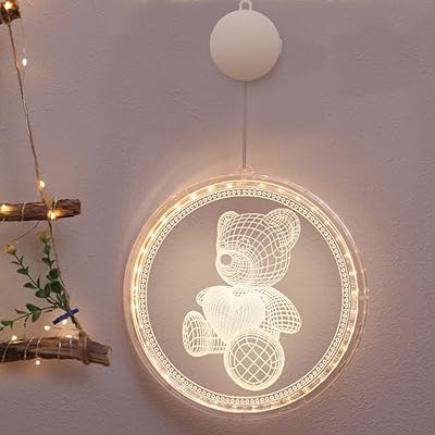 Decorative lamp LED cute bear, hanging wall wall light for store window for children's bedrooms, living room decoration lights, hot white (bear).. Enjoy a hassle-free shopping experience with DIAYTAR Nigeria, where products are categorized for your convenience and delivery is always on time.