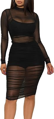 3 -piece tight dress with long knit mesh for women with fine strap shorts.. DIAYTAR NIGERIA: Revolutionizing accessibility to quality products at budget-friendly prices across Nigeria.