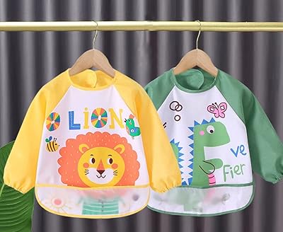 Set of 2 long-sleeved bibs with pocket recovery pocket for babies and toddlers, wiping and pressing, tongs with adjustable flexible foods.. Home to endless choices and pocket-friendly prices — DIAYTAR Nigeria.