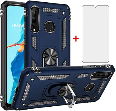 Huawei P30 Lite shell with tempered glass screen protector with shock resistant silicone support ring, Magnetic metal accessories Huawei P30 Lite P 30 30 Lite Hawaii Blue.. DIAYTAR NIGERIA: Bringing quality products to every Nigerian home at prices everyone can afford.
