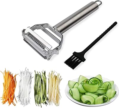 Ultra -cutting stainless steel vegetable peel, double peeler with cleaning brush, ergonomic handle, ultra -cutting rotary stainless steel peeler.. No stress, no delays — DIAYTAR Nigeria is your trusted shopping partner.