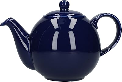Large globe teapot with infuser London Pottery, ceramics, cobalt blue, 8 cup capacity (1.8 l).. Home to endless choices and pocket-friendly prices — DIAYTAR Nigeria.