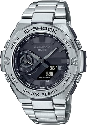 Analog-numeric watch for men G-Shock G-Steel Solar Power with black dial and stainless steel bracelet gst-b500d-1a1dr., Black, bracelet.. DIAYTAR NIGERIA combines affordability with convenience, delivering your purchases within 5-8 days.