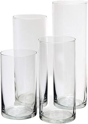 Royal Imports Set of 4 cylindrical vases in glass Arragan candle holder for candles.. Discover more ways to save — every day on DIAYTAR Nigeria.