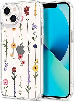 Rigid rear shell in transparent polycarbonate with floral pattern for iPhone 13, 6.1 inch size, with TPU bumper - floral motif.. Thousands of items at your fingertips — DIAYTAR Nigeria makes it happen.
