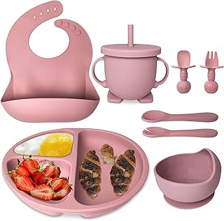 Baby LED withdrawal supplies 8 pieces, Baby Power supply in silicone lehsgy including suction cup bowls, divided plates/a bowl/bib/cup of water/a spoon and a first -stage fork for baby | Set of self-feeding utensils for toddlers.. Experience shopping freedom with DIAYTAR NIGERIA's vast selection and dependable nationwide shipping.