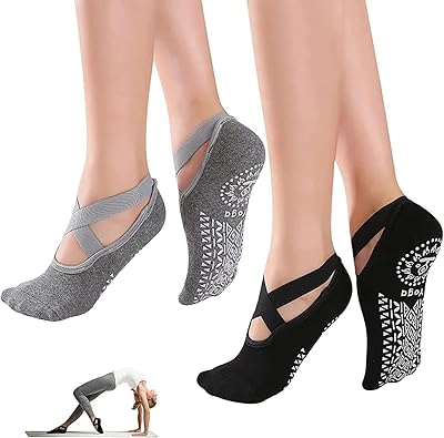 T Tercelli 2 pairs of yoga socks, one size, fitness, dance, with non -slip handles for women, pilates, ballet, bar, exercise socks.. Shop anytime, receive on time — only with DIAYTAR Nigeria.