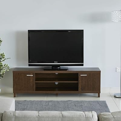 Home Box Costgate Color TV Furniture 2 doors for TVs up to 70 inches, light brown.. DIAYTAR NIGERIA: Where value shopping meets reliable 5-8 day delivery across the nation.