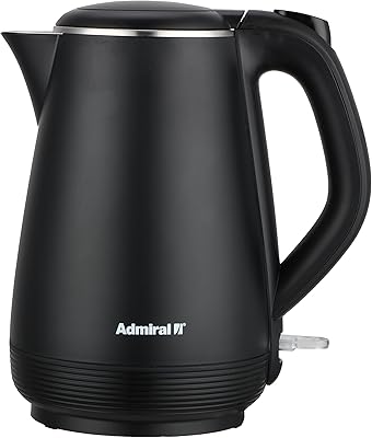 Electric stainless steel kettle of admiral brand, 1.0 liter - black capacity (1 year warranty).. Enjoy low prices, wide selections, and reliable delivery with DIAYTAR Nigeria.