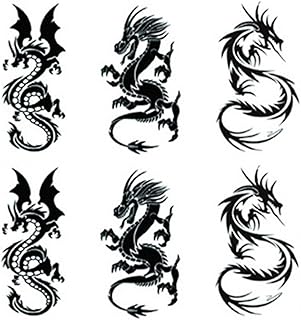 Temporary tattoo stickers of small dragons for children, women, men and girls, 6 leaves, false dragons, pretty tattoos, set of body stickers, party gifts, waterproof and durable body tattoos by Yesallwas.. Your complete shopping solution, DIAYTAR NIGERIA offers extensive choice with competitive prices and delivery.