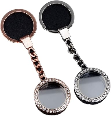 ESOWEMSN 2 pieces in pink gold and silver alloy, mini round insert, personalized photo frame, memory medallion, keychain for floating charms, magnetic keychain holders.. Transform how you shop with DIAYTAR NIGERIA's vast selection and budget-friendly delivery options.