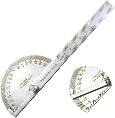 Stainless steel angle rapporteur rule, 180 degree angle rule, universal angle detector for drawing and carpentry measurement (10 cm/3.94 inch).. DIAYTAR Nigeria offers the perfect blend of affordability and efficiency. Shop now and get your products delivered between 5 and 8 days nationwide.