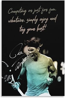 SRN Tennis Rafael Nadal Rafa poster, decorative painting on canvas, wall decoration for living room, bedroom, 16 x 24 inches (40 x 60 cm).. Your favorite brands are just a click away on DIAYTAR Nigeria.