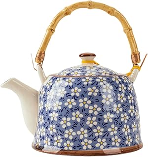 Japanese Elipis ceramic teapot, classic enamel tea kettle with rattan handle, tea infuser and boiling pot for bulk tea.. Experience shopping satisfaction with DIAYTAR NIGERIA's vast selection and budget-friendly delivery options.