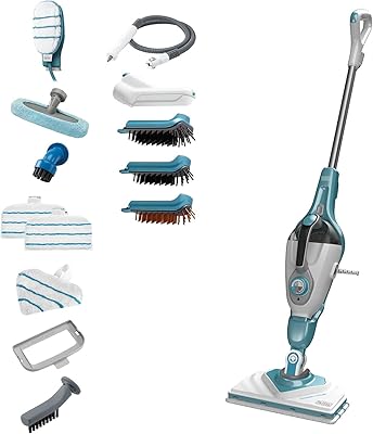 Portable steam mop 2 in 1 black+Decker, 1,600 W, capacity of 500 ml, 8 m cord and 20-second floor heating time, kills 99.9 % of germs with ultra hot steam for quick cleaning, BHSM1610DSM-GB, 2 years warranty.. Experience shopping satisfaction with DIAYTAR NIGERIA's vast selection and budget-friendly delivery options.