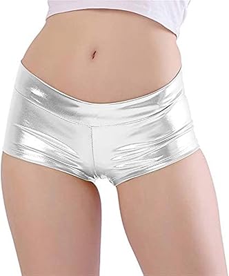 The White Shop Short Rave Booty Metallic for women, brilliant dance stockings, hot pants for Halloween Clubwear.. DIAYTAR NIGERIA delivers happiness in 5-8 days with our affordable and diverse product range.