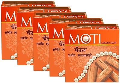 Luxury bath soap moti sandal 150 g (pack of 5).. From household needs to gadgets, DIAYTAR Nigeria has it all.