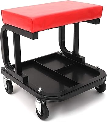 Mobile work for car atoz, established with padded mechanical bench with tool storage tray, 136 kg capacity, red - with socket organizer with steel frame.. Enjoy stress-free shopping with affordable prices on DIAYTAR Nigeria.