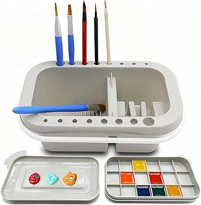 Multifunctional storage box for cool baby brushes with drying tool for watercolor, oil painting and creative art supplies.. Experience the joy of convenient shopping with DIAYTAR NIGERIA's vast selection and quick delivery service.