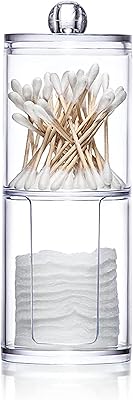 Delfino container for 2 -layers cotton, storage box for cosmetics in transparent acrylic, container of bathroom accessories, for damp wipes, cotton ball, mop.. DIAYTAR NIGERIA combines affordability with convenience, delivering your purchases within 5-8 days.