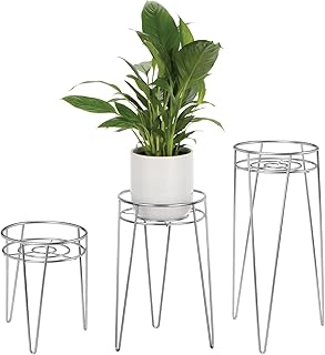 Mdesign Modern flower pot support in the middle of the century, support for delicious metal plants - Simple support for outdoor and indoor plants - Hair pin - Silver - Silver - Silver - Silver - Silver.. Shop smarter with DIAYTAR Nigeria — affordable prices and a wide product range delivered in just 5 to 8 days.